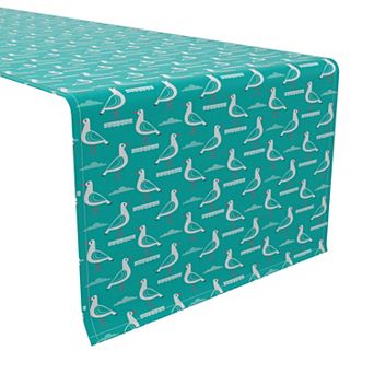Table Runner, 100% Cotton, 16x90", Seaside Seagulls