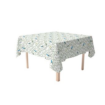 Square Tablecloth, 100% Cotton, 60x60", Birds on Vines
