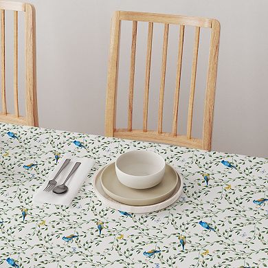 Square Tablecloth, 100% Cotton, 60x60", Birds on Vines