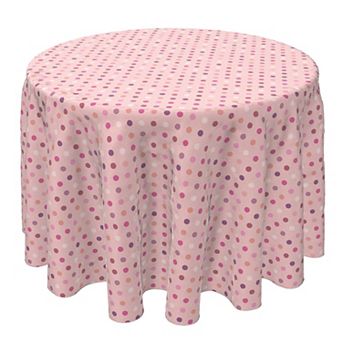 Round Tablecloth, 100% Cotton, 60 Round", Fun Pink Dots