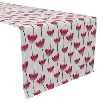 Table Runner, 100% Cotton, 16x108", Tulips in Bloom