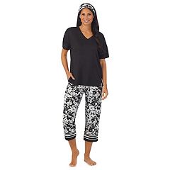 HDE Women’s Capri Pajama Pants Sleepwear Sleep Pants 3X Plus Size Black