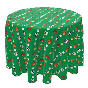 Round Tablecloth, 100% Cotton, 60 Round", Sports Collection Green