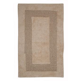 Beautiful Cotton Bath Rug Racetrack Design Anti Skid Comfortable Absorbent