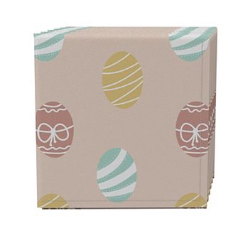Napkin Set of 4, 100% Cotton, 20x20", Pastel Pink Easter Eggs