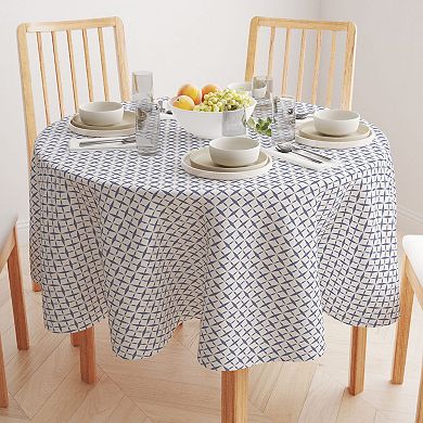 Round Tablecloth, 100% Cotton, 60 Round", Criss Cross Pattern