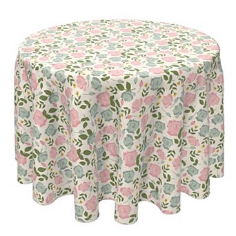 Round Tablecloth, 100% Cotton, 60 Round", Summer Rose Pattern