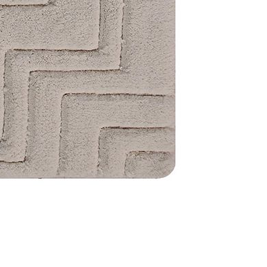 Interesting Zig Zag Pattern Super Soft Plush Cotton Absorbent Non Skid Back Bath Rug