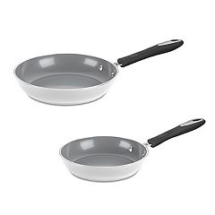 Techef ValenCera - 8 and 12 inch Frying Pan Set - Off-White