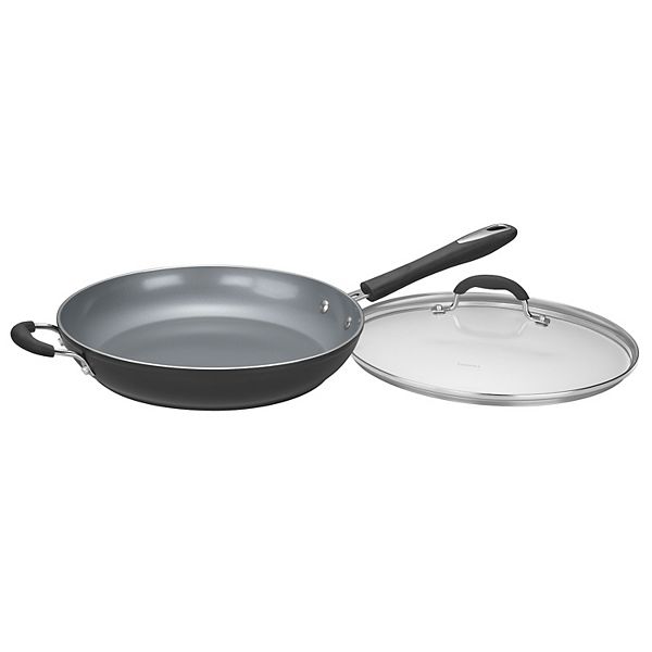 Cuisinart&reg; Ceramica&reg; XT Matte Collection Ceramic Non-Stick 12" Skillet With Helper Handle & Lid - Black