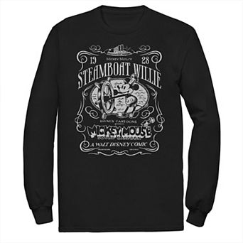 Disney's Mickey Mouse Big & Tall Steamboat Willie Poster Long Sleeve Graphic Tee