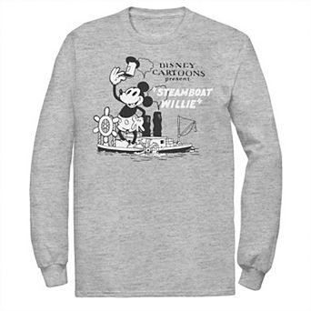 Disney's Mickey Mouse Big & Tall Present Steamboat Willie Long Sleeve Graphic Tee