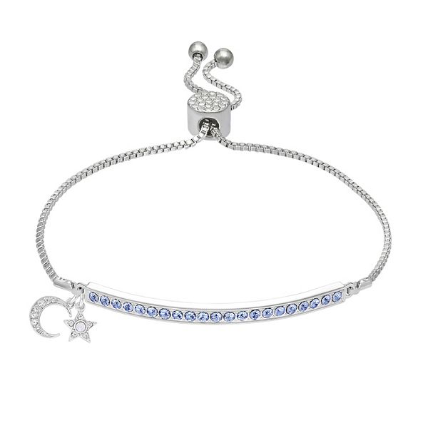 Crystal Collective Fine Silver Plated Crystal Unicorn Head Adjustable Bracelet - Silver Tone White - 1 Each