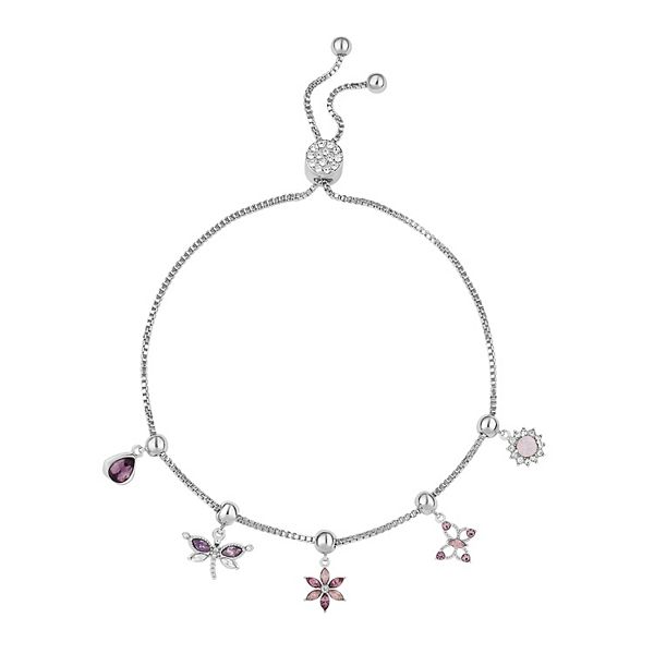 Brilliance Fine Silver Plated Purple Crystal Dragonfly, Flower ...