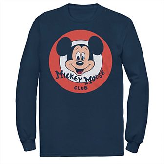 Disney's Mickey Mouse Big & Tall Mickey Mouse Club Head Badge Long Sleeve Graphic Tee