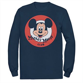 Disney's Mickey Mouse Big & Tall Mickey Mouse Club Head Badge Long Sleeve Graphic Tee