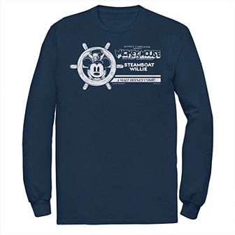 Disney's Mickey Mouse Big & Tall 100 Years Steamboat Willie Walt Disney Comic Long Sleeve Graphic Tee