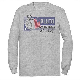 Disney's Mickey Mouse & Friends Big & Tall Pluto America's Top Dog Long Sleeve Graphic Tee
