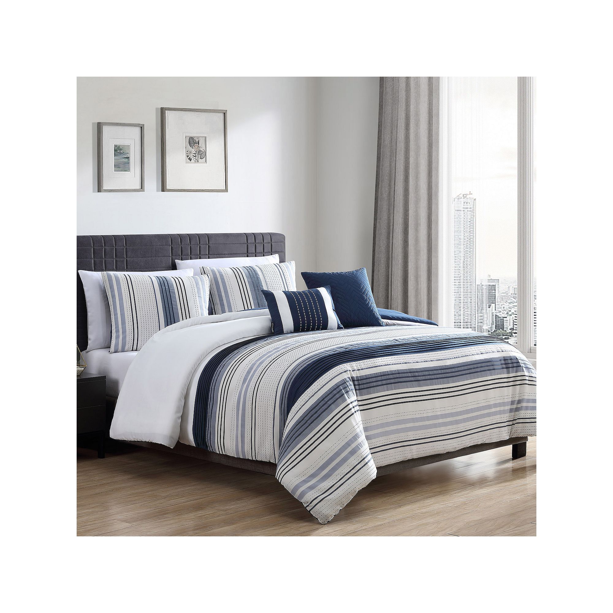 Riverbrook Home Albion 5-Piece Comforter Set, Blue White