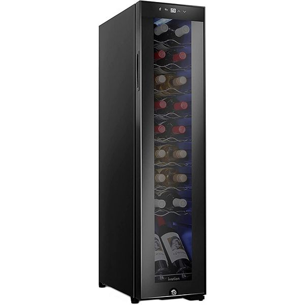18Bottle Wine Cooler, Large Freestanding Wine Fridge with Lock
