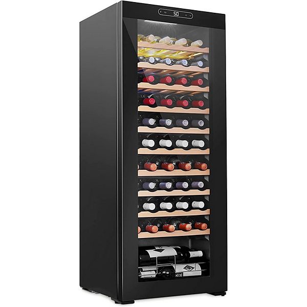 55Bottle Wine Cooler, Freestanding Wine Fridge with Lock