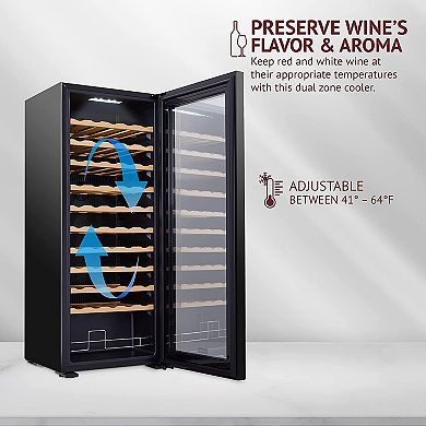 55-Bottle Wine Cooler, Freestanding Wine Fridge with Lock