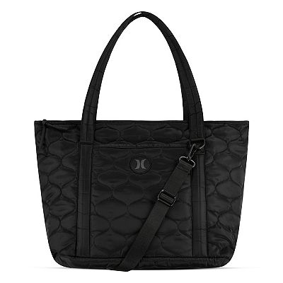 black quilted travel tote bag Large | & Diaper Its top zipper closure ensures security Triple Advisor Travel Bag Black