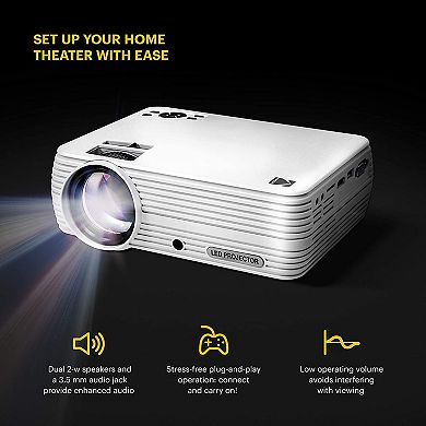 FLIK X4 Home Projector, 480p Portable Home Theater Projector with 1080p Compatibility