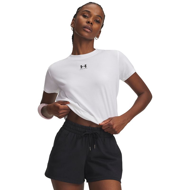 Women's Under Armour Rival Core Short Sleeve Tee, Size: XL, White