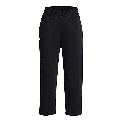Women's Under Armour Rival Terry High-Rise Wide-Leg Crop Pants