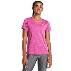 Under Armour Womens Shirt Extra Small Pink Logo Tee Short Sleeve