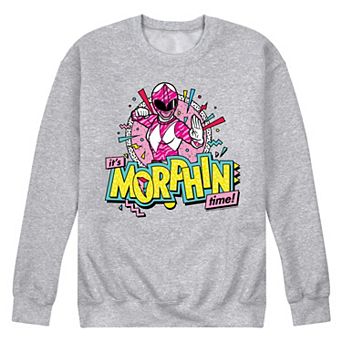 Men's Power Rangers Morphin Time Pink Fleece Sweatshirt