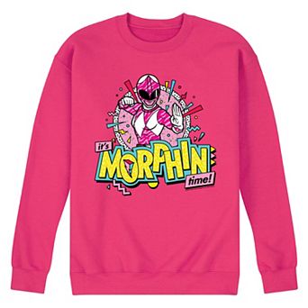 Men's Power Rangers Morphin Time Pink Fleece Sweatshirt