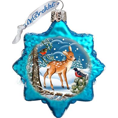 Designocracy Forest Friends Mercury Glass Ornaments Set of 3 by G. DeBrekht Wildlife Holiday Decor