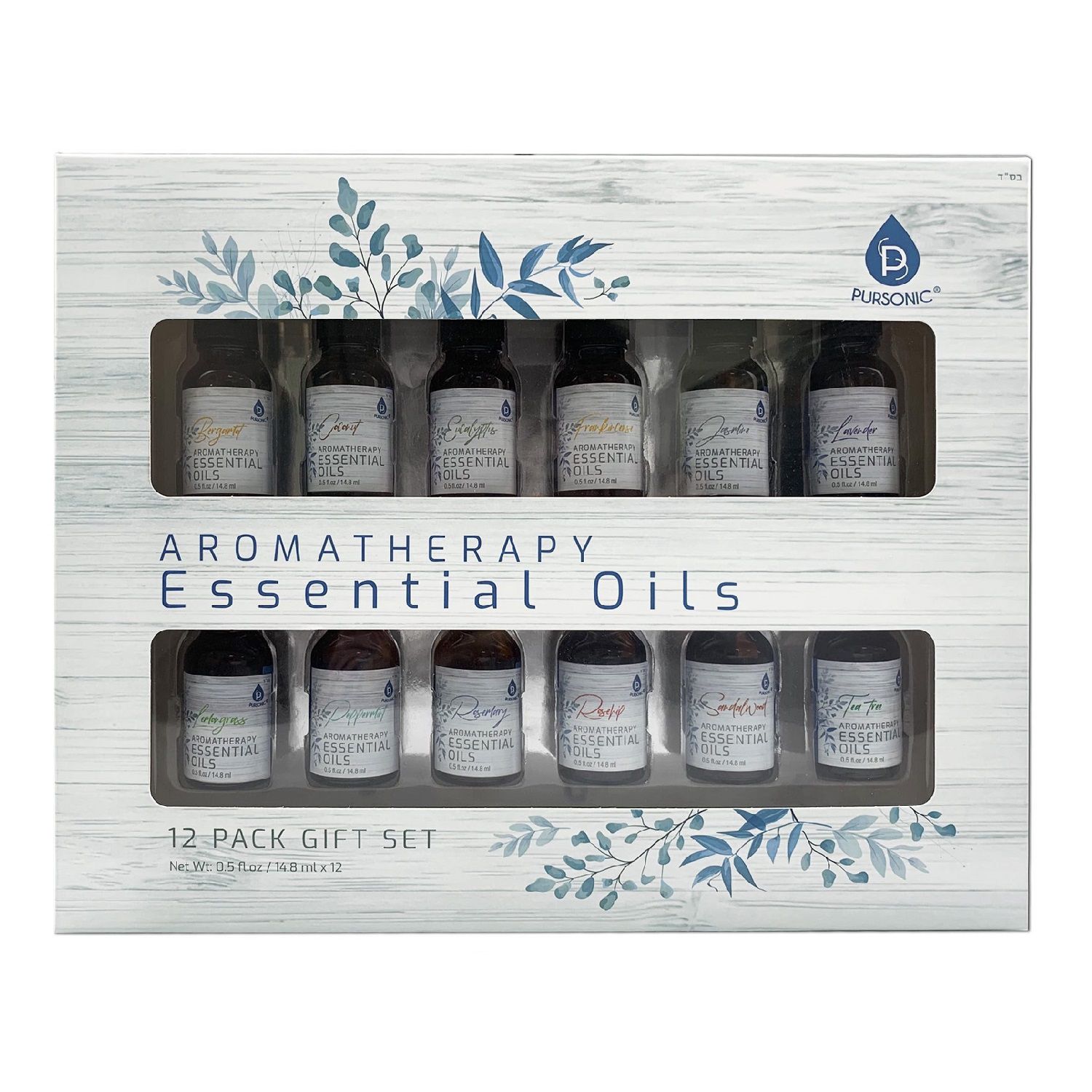 Pursonic Essential Aromatherapy Oils - 12 Pack Gift Set