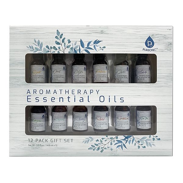 Pursonic Essential Aromatherapy Oils - 12 Pack Gift Set