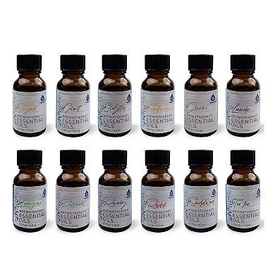 Pursonic Essential Aromatherapy Oils - 12 Pack Gift Set