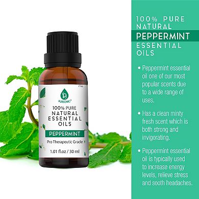 Pursonic 100% Pure Natural Essential Oils, Pro Therapeutic Grade,30ML (Peppermint)