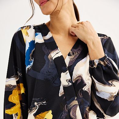 Women's Nine West Long-Sleeve Surplice Blouse