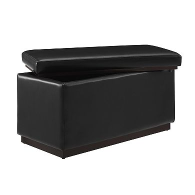 Linon Blanche Rectangle Storage Ottoman