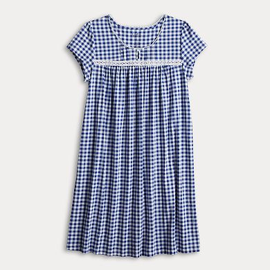 Women's Croft & Barrow® Pintuck Short Sleeve Nightgown