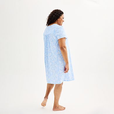 Plus Size Croft & Barrow® Pintuck Short Sleeve Nightgown