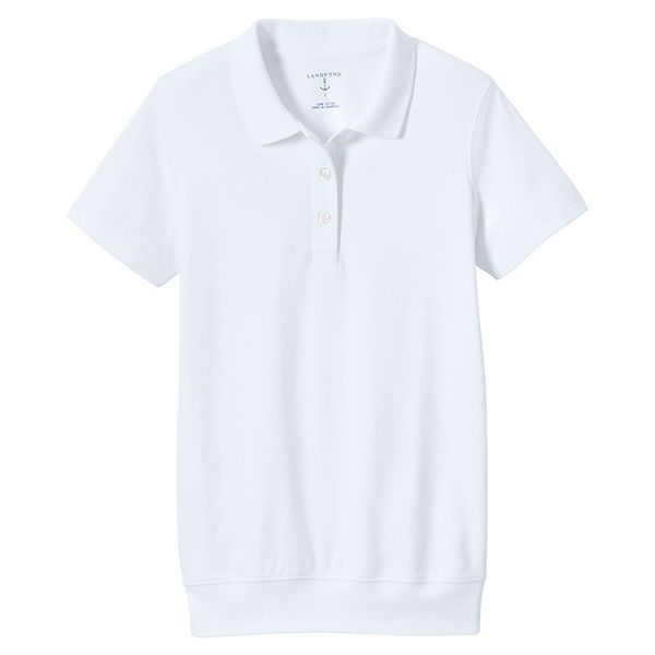 Kids 420 Lands' End School Uniform Short Sleeve Banded Bottom Polo Shirt