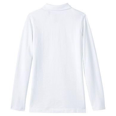 Girls 4-16 Lands' End School Uniform Long Sleeve Feminine Fit Mesh Polo Shirt