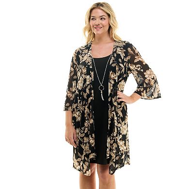 Women's Sara Michelle Jacket Dress with Necklace