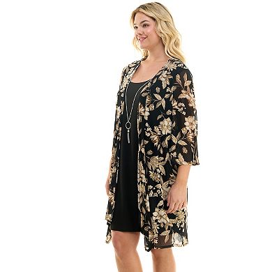 Women's Sara Michelle Jacket Dress with Necklace