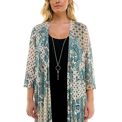 Women's Sara Michelle Jacket Dress with Necklace