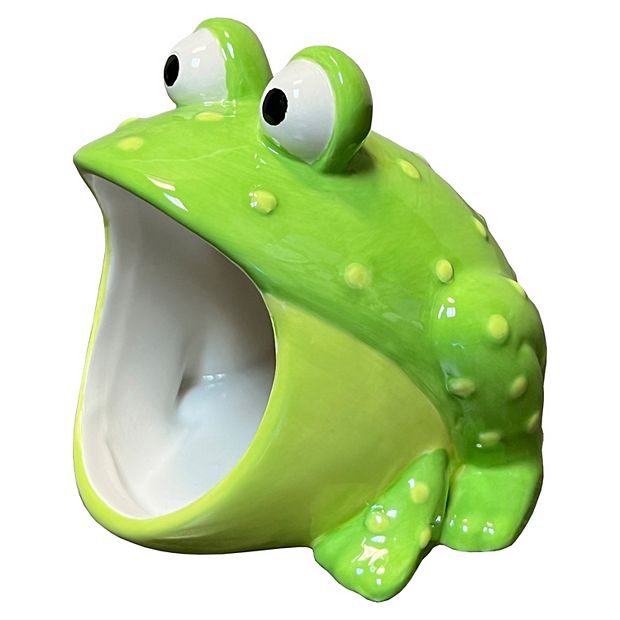 Ceramic Frog Sponge Holder Mushroom Scrubing Powder Dispenser Spoon Rest AS  IS