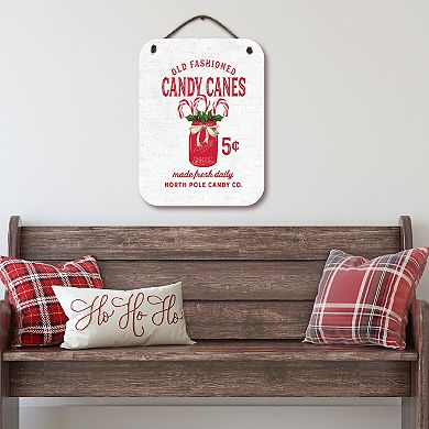 COURTSIDE MARKET Candy Cane Hanging Sign