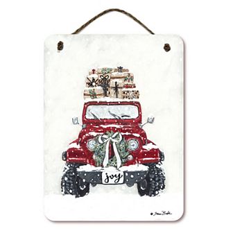 COURTSIDE MARKET Christmas Off Road II Hanging Sign Wall Art